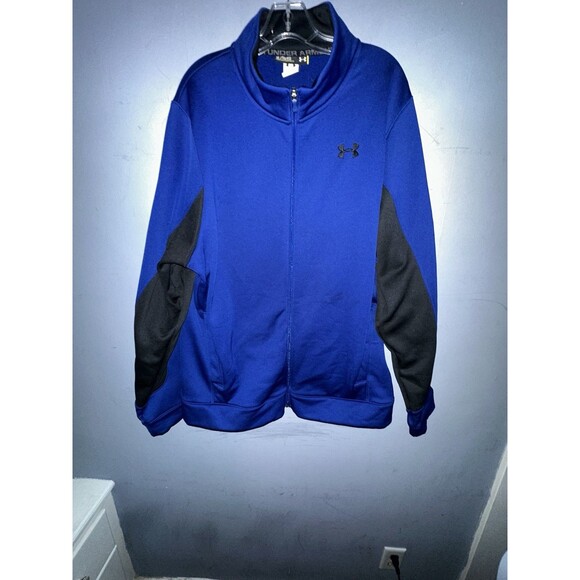 UNDER ARMOUR Zipper Jacket Mock Neck Loose Fit Zip Royal Blue XL - Picture 1 of 7